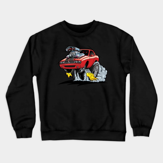 Muscle Car Cartoon Crewneck Sweatshirt by Motor World